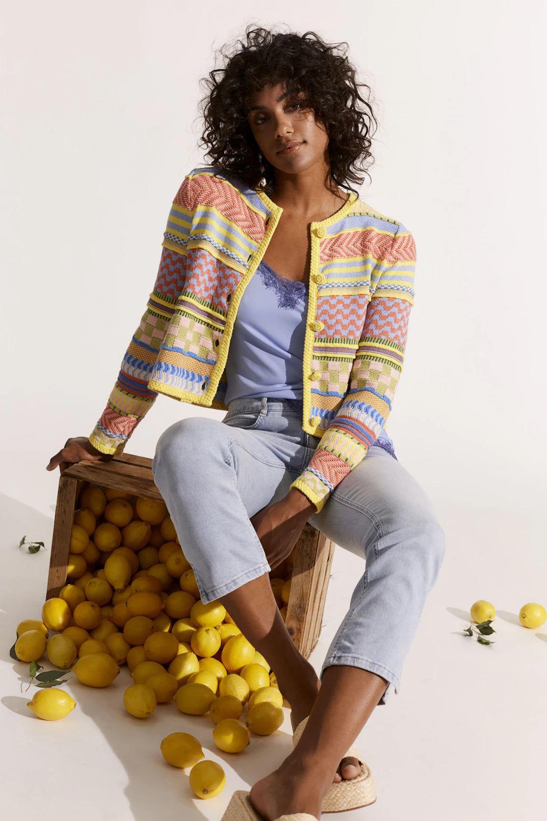 OUI LOVINGLY CRAFTED 100% COTTON CARDIGAN