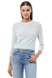 360 CASHMERE DENISE CROPPED LIGHTWEIGHT CASHMERE PULLOVER