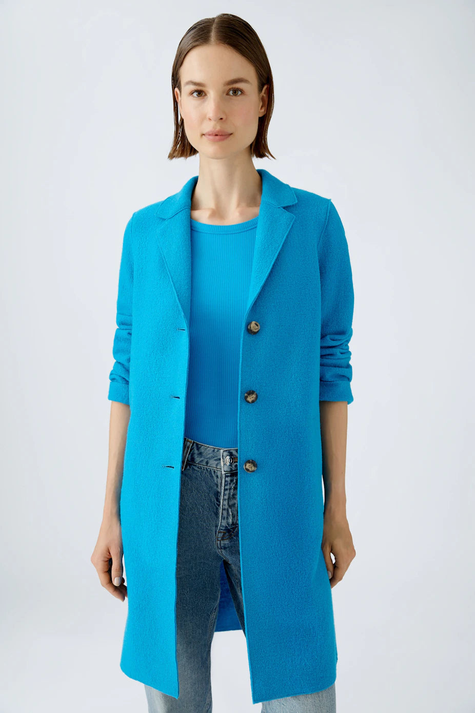 OUI MAYSON COAT BOILED WOOL - PURE NEW WOOL  IN OCEAN BAY