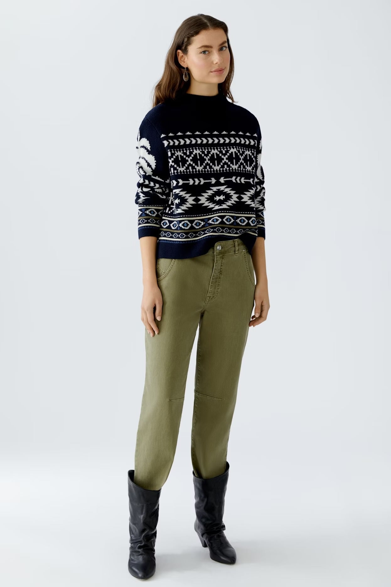 OUI PULLOVER NORWEGIAN KNITTED JACQUARD SWEATER