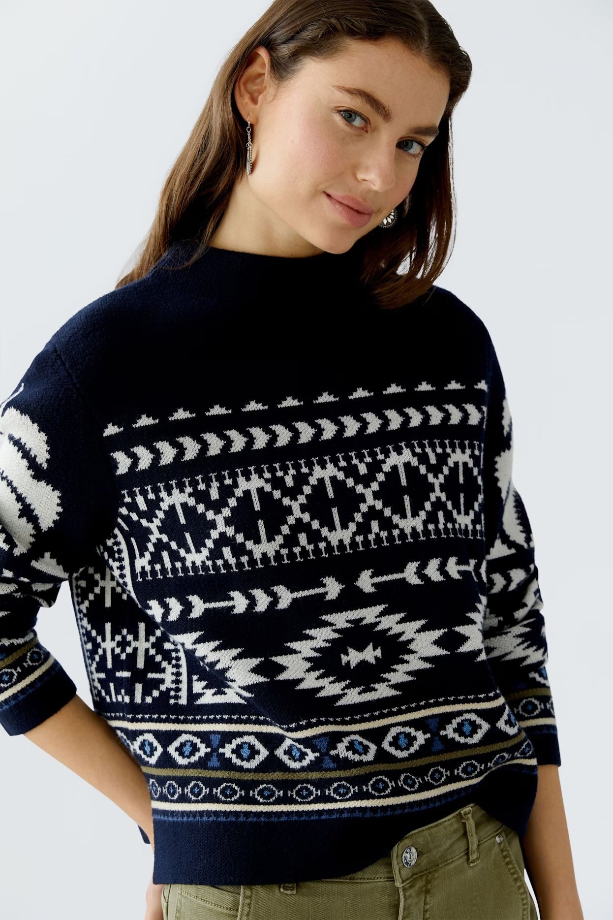 OUI PULLOVER NORWEGIAN KNITTED JACQUARD SWEATER