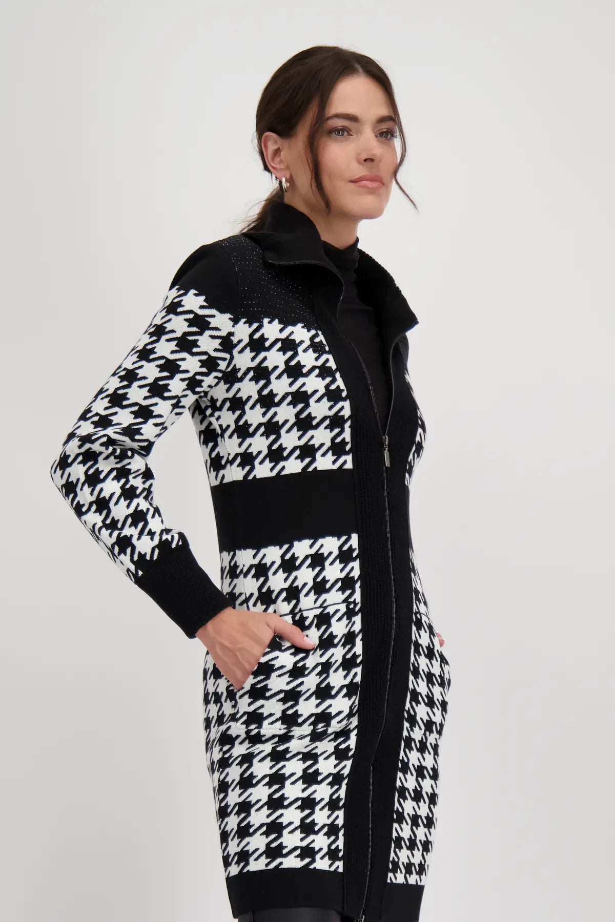 MONARI KNIT COAT WITH TROYER COLLAR