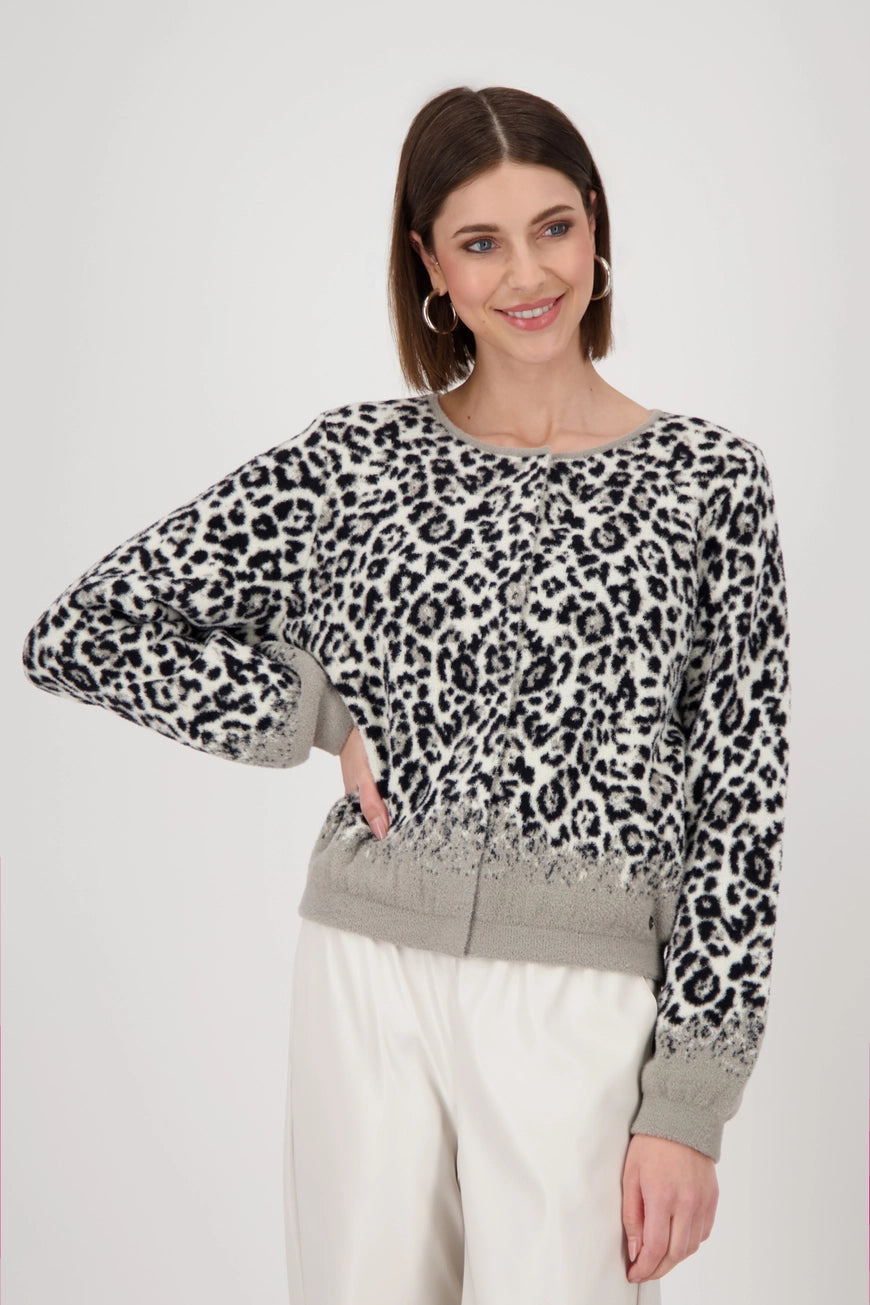 CARDIGAN WITH LEOPARD PRINT