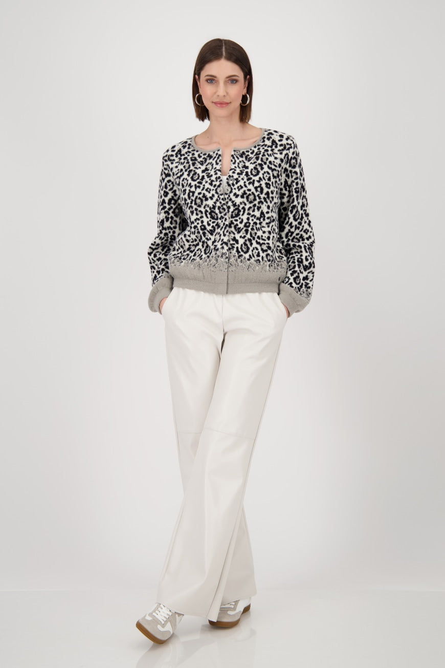 CARDIGAN WITH LEOPARD PRINT