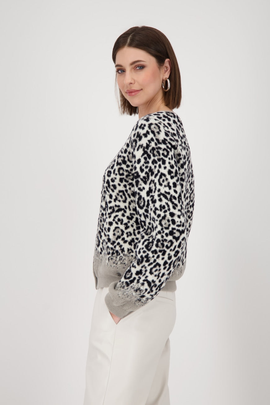 CARDIGAN WITH LEOPARD PRINT