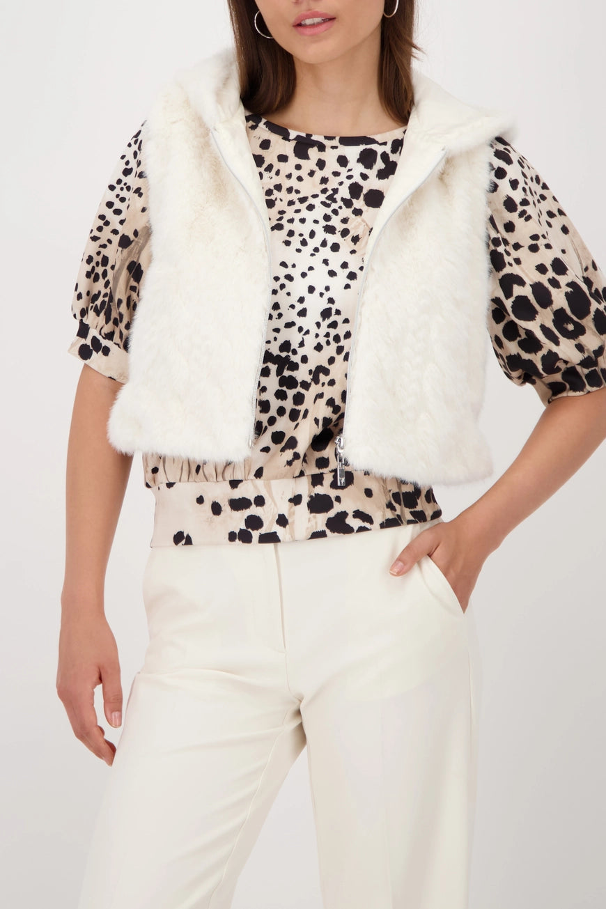MONARI WINTER WHITE FAUX FUR VEST
