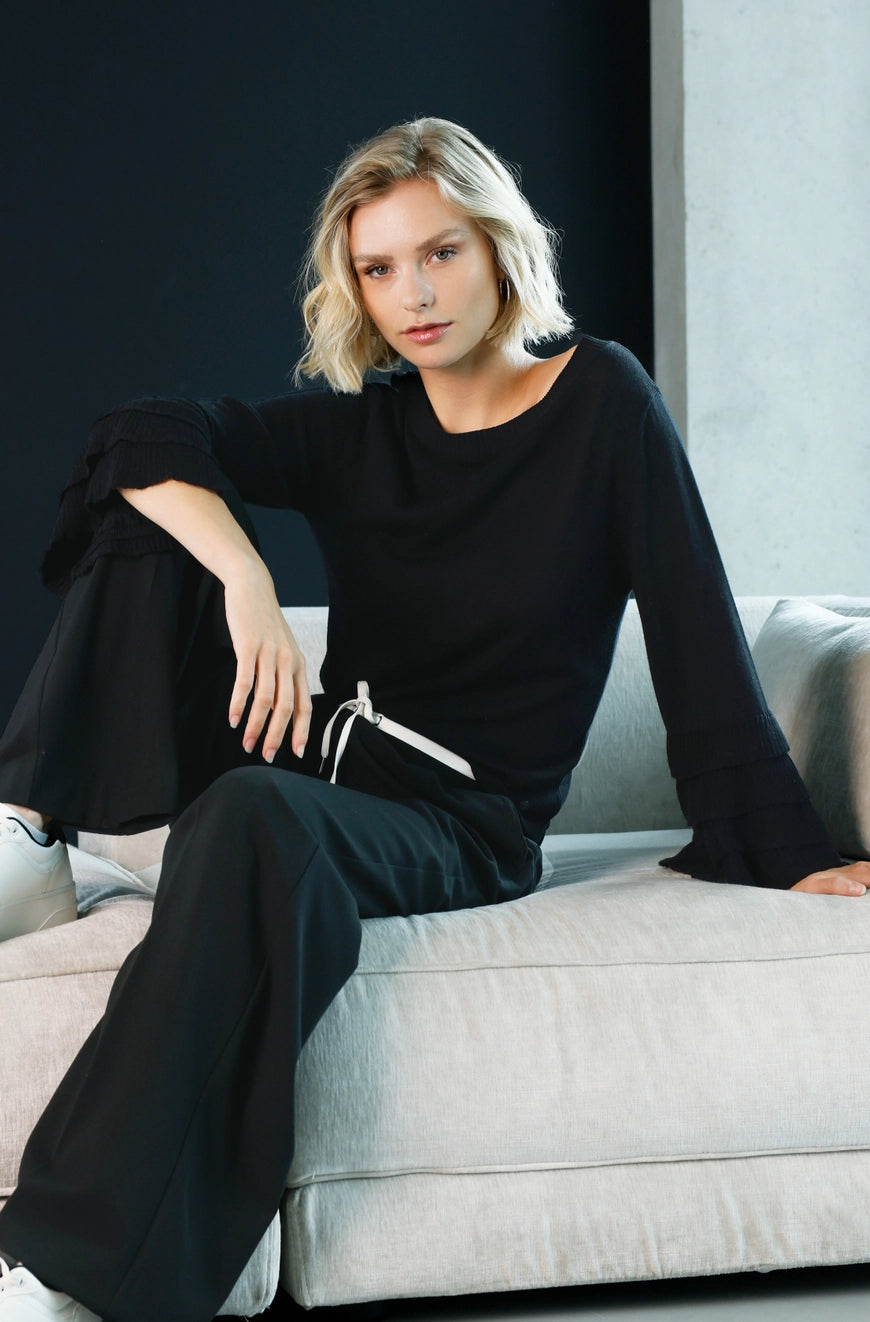 MONARI SWEATER WITH VOLANT SLEEVES