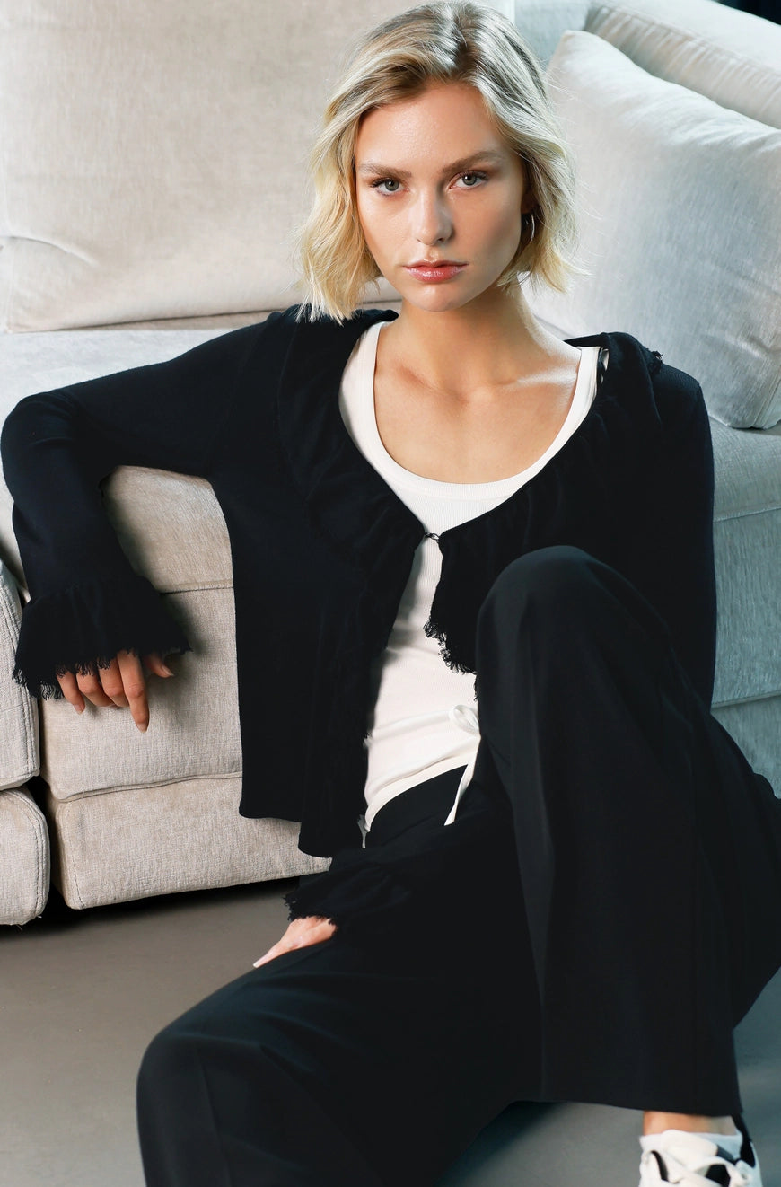 MONARI CARDIGAN WITH RUFFLES