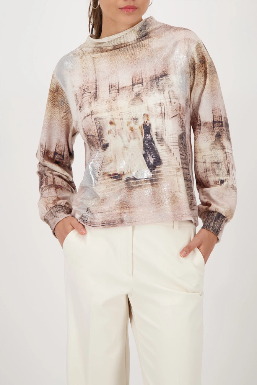 MONARI SWEATSHIRT WITH OPERA PRINT