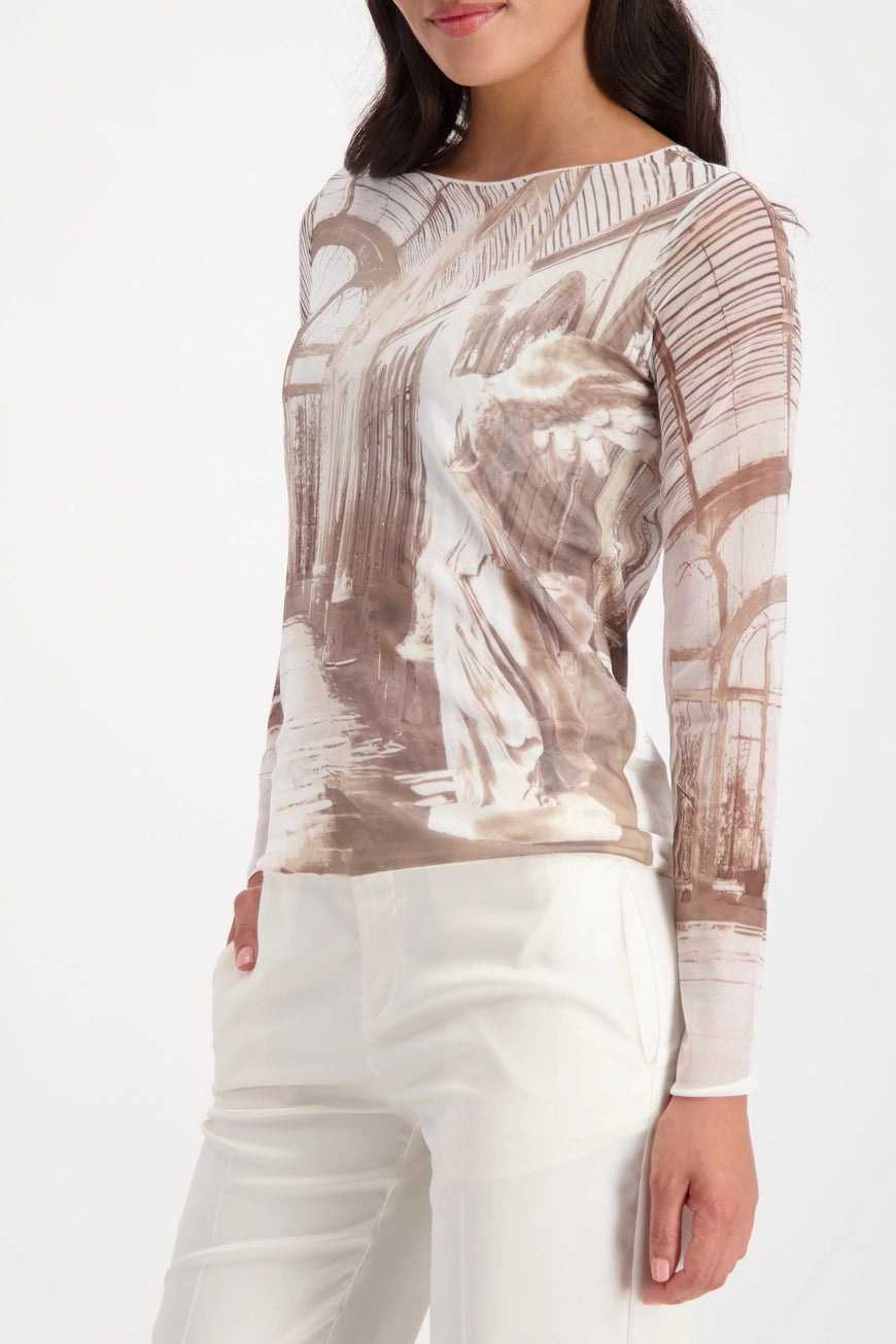 MONARI LONG SLEEVE SHIRT WITH GALLERY PRINT 809384
