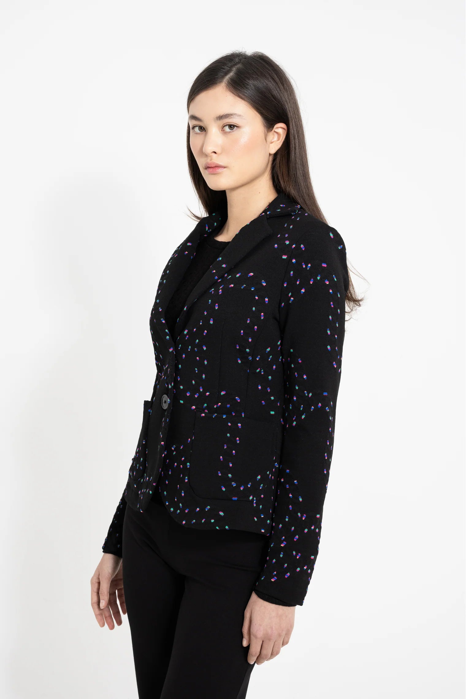 FLORA MULTICOLOUR DOT FITTED JACKET