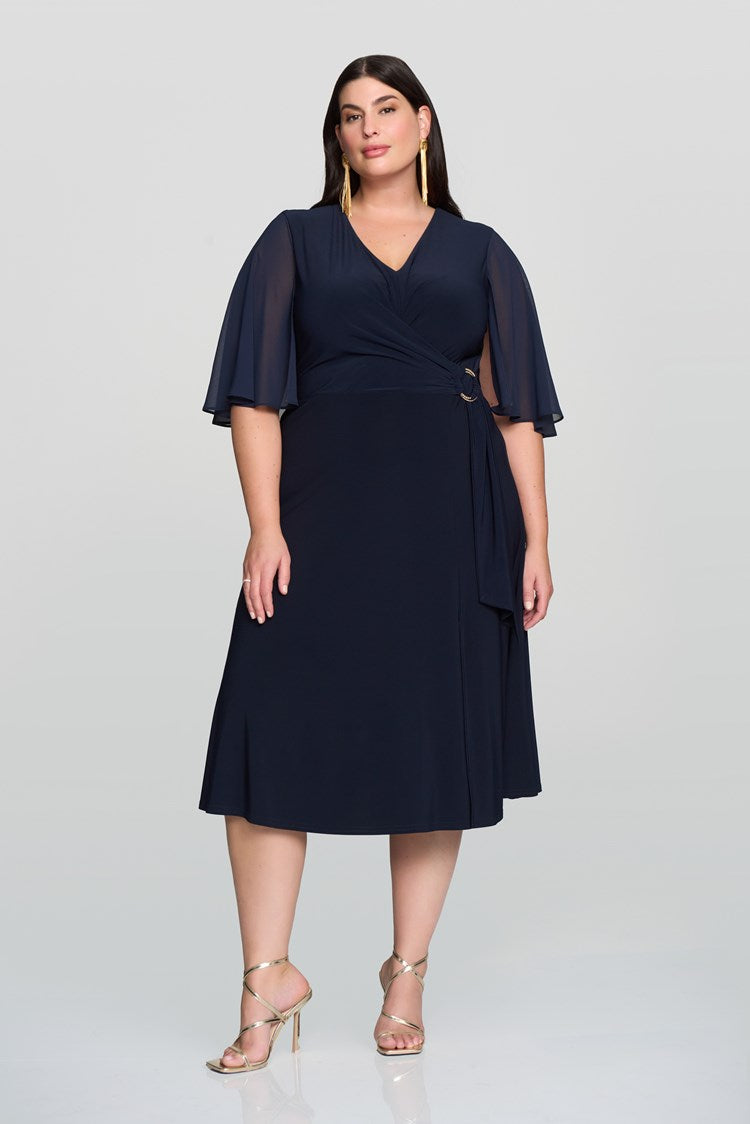 SILKY KNIT FIT & FLARE DRESS 231757S24 JR Favourites/Extended Sizes