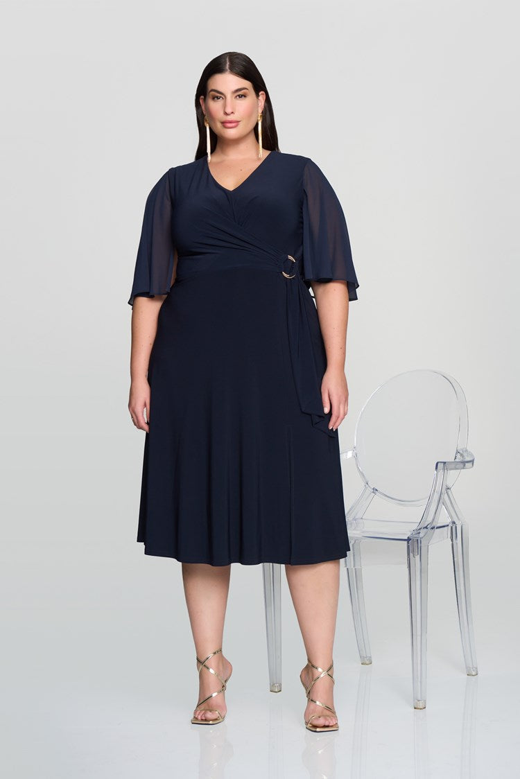 SILKY KNIT FIT & FLARE DRESS 231757S24 JR Favourites/Extended Sizes