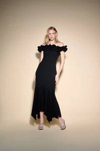 JOSEPH RIBKOFF OFF THE SHOULDER RUFFLE GOWN 233741