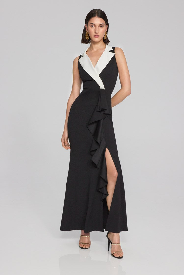 SCUBA CREPE TUXEDO STYLE TRUMPET GOWN 241712