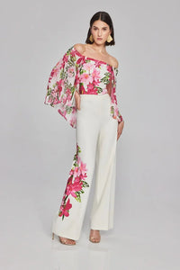 FLORAL PRINT CHIFFON OFF THE SHOULDER TOP 241780