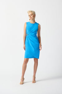LUX TWILL SLEEVELESS SHEATH DRESS 242151 AVAILABLE IN BLACK