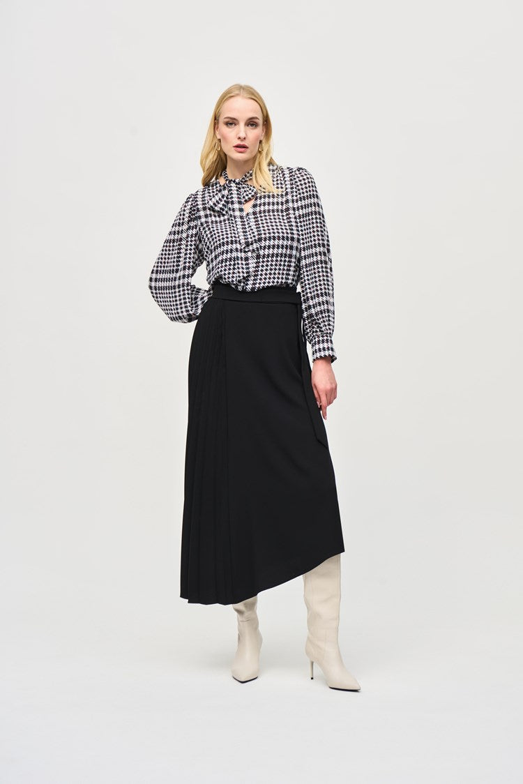 Woven Crepe Asymmetrical Skirt 243117