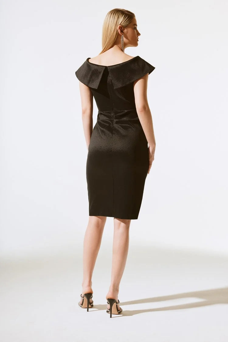 STRETCH TAFFETA WRAP DRESS 243734