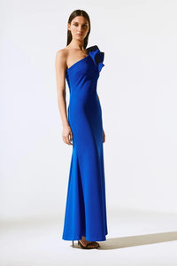 SCUBA CREPE ONE SHOULDER GOWN 243746