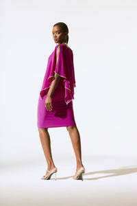 CHIFFON AND SILKY KNIT PONCHO DRESS 243797 Elaine Dickinson CHIFFON AND SILKY KNIT PONCHO DRESS 243797 Elaine Dickinson