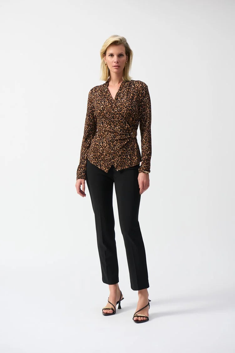 SILKY KNIT ANIMAL PRINT TOP  244251