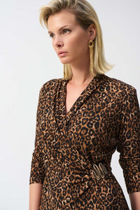 SILKY KNIT ANIMAL PRINT TOP  244251