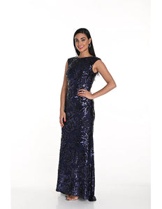 CLASSIC LONG BEADED GOWN 249421U NAVY