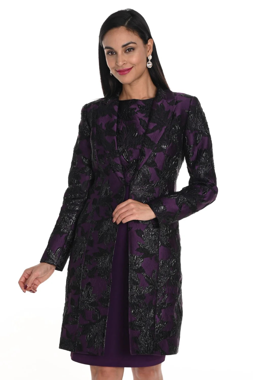 WOVEN JAQUARD JACKET PURPLE/ BLACK 249423U (COORDINATING DRESS SOLD SEPARATELY)