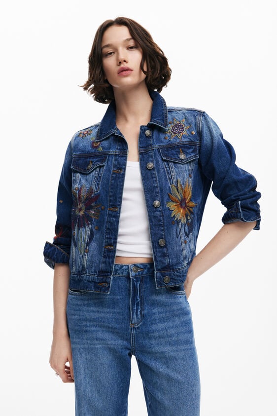 DESIGUAL FLORAL TRUCKER DENIM JACKET – Elaine Dickinson