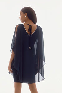 SIGNATURE | CHIFFON AND SILKY KNIT LAYERED DRESS 251746