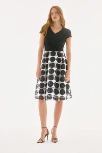 SIGNATURE | SILKY KNIT NOVELTY DOT FULL SKIRT DRESS 251754