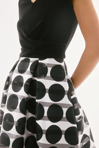 SIGNATURE | SILKY KNIT NOVELTY DOT FULL SKIRT DRESS 251754