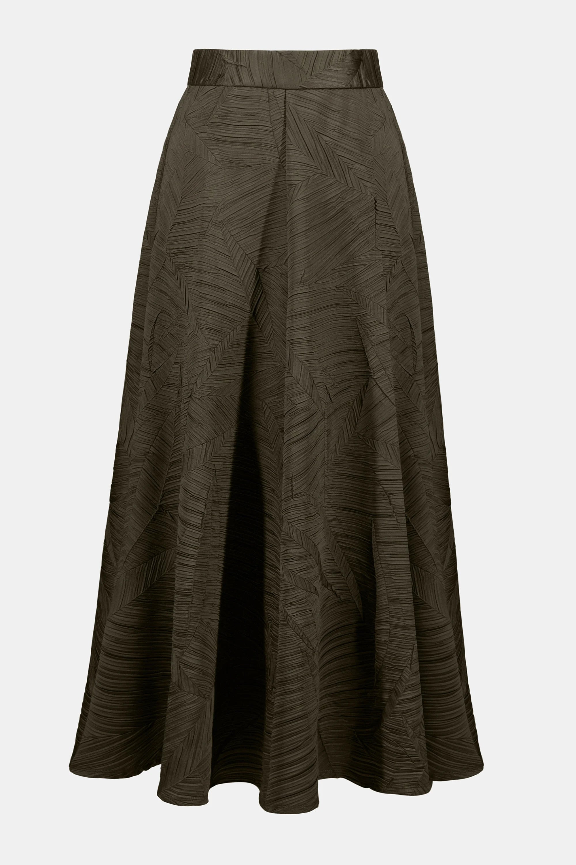 PLEASTED SATIN LONG FLARED SKIRT 253248