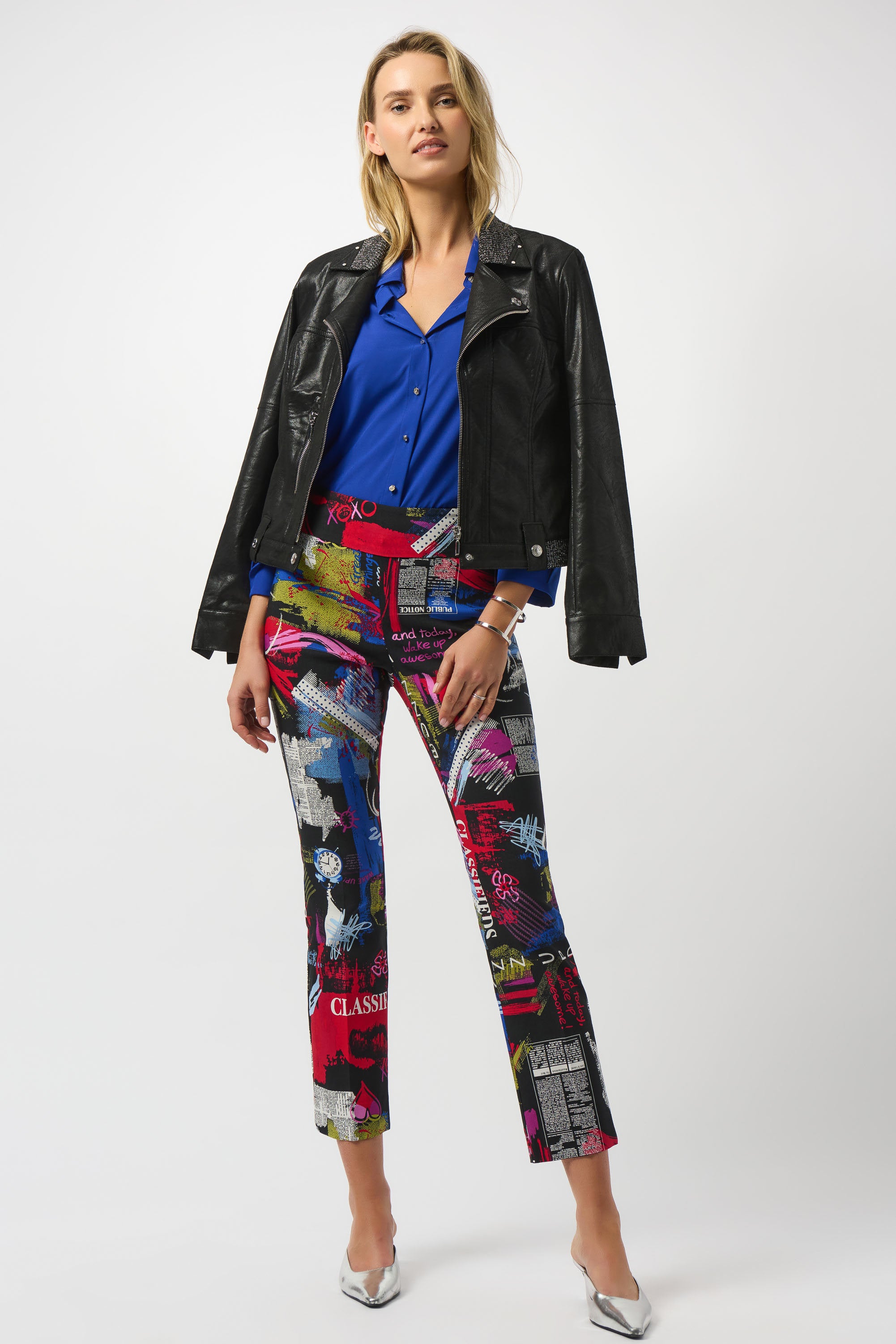 FOILED FAUX SUEDE FITTED JACKET 253978