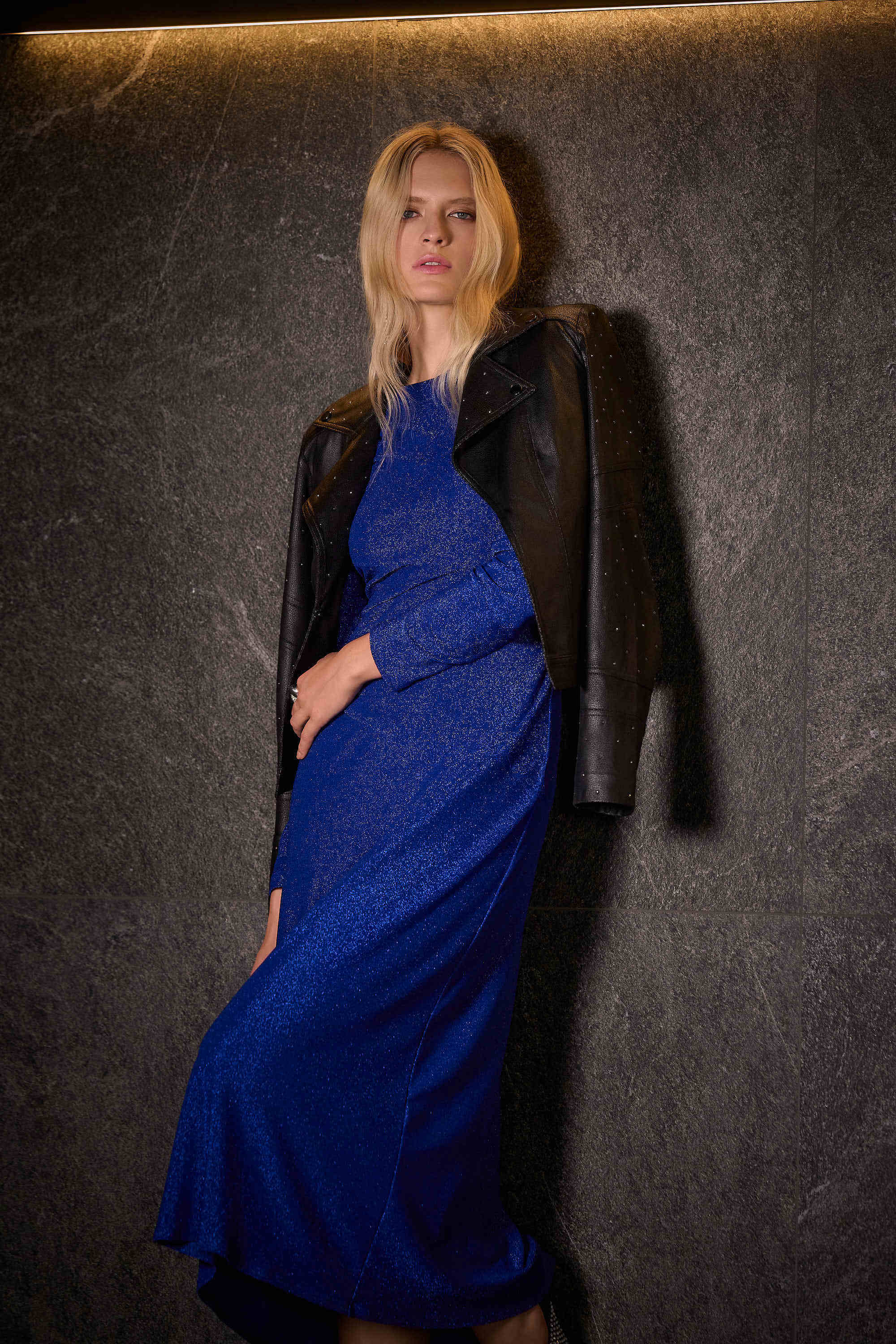 SPARKLE KNIT FIT AND FLARE DRESS 254082