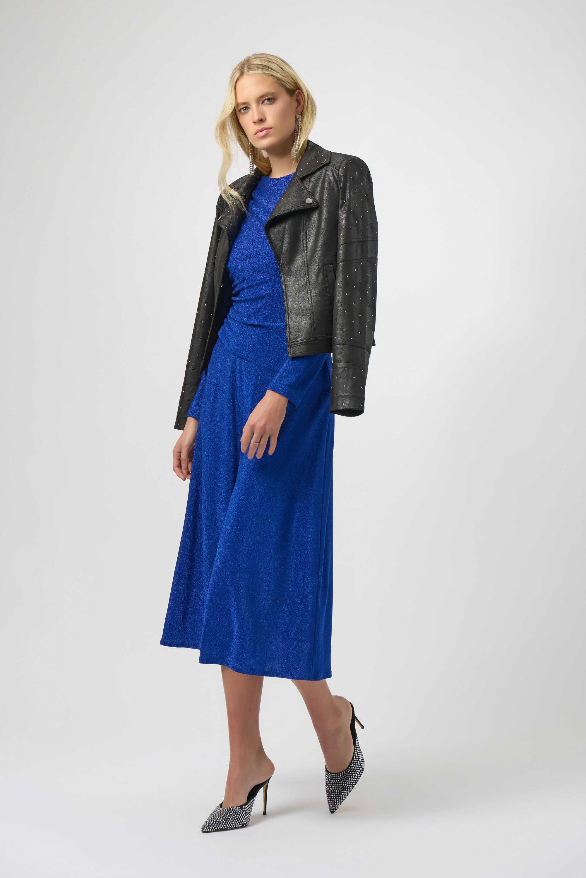 SPARKLE KNIT FIT AND FLARE DRESS 254082