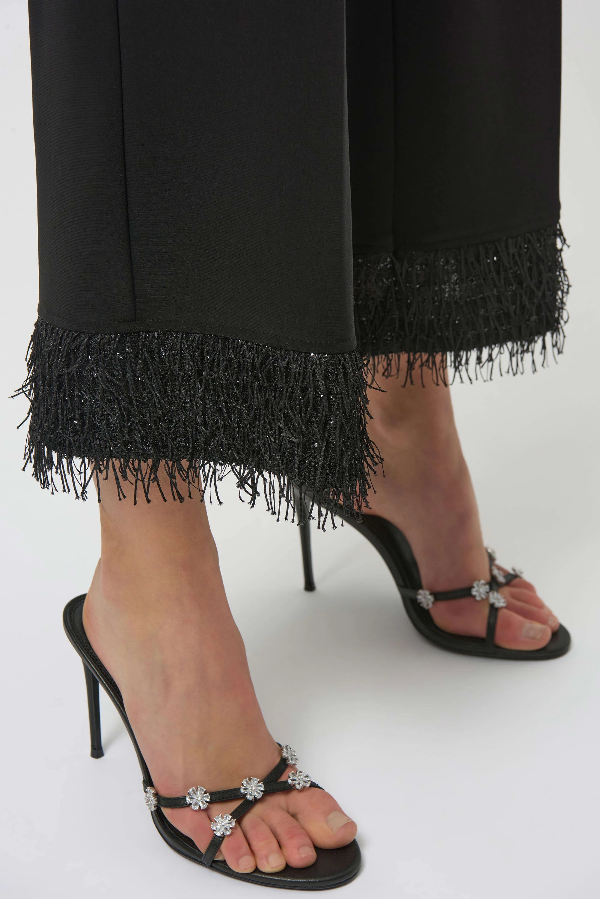 SILKY KNIT CULOTTE WITH NOVELTY FRINGE HEM 254147