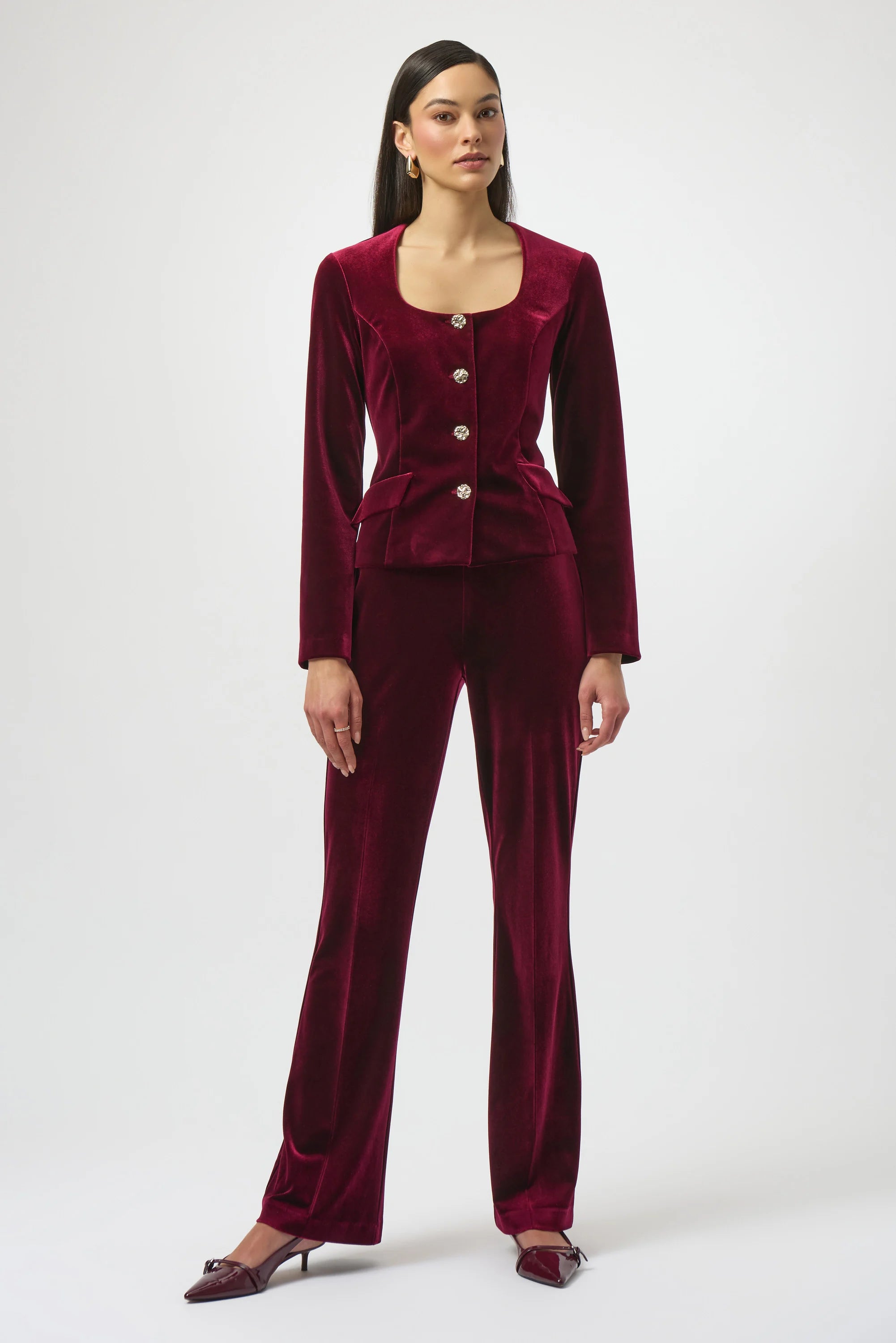 VELVET FLARED PULL-ON PANT  254195