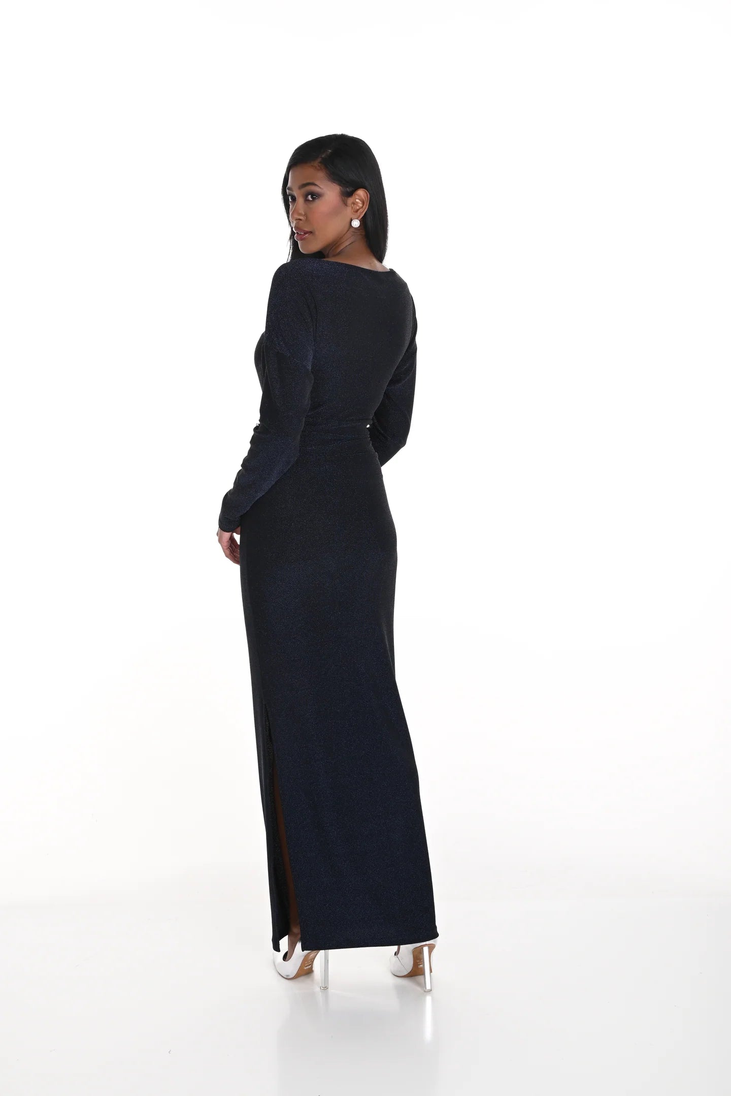 KNIT GOWN WITH RHINESTONE BELT 259298