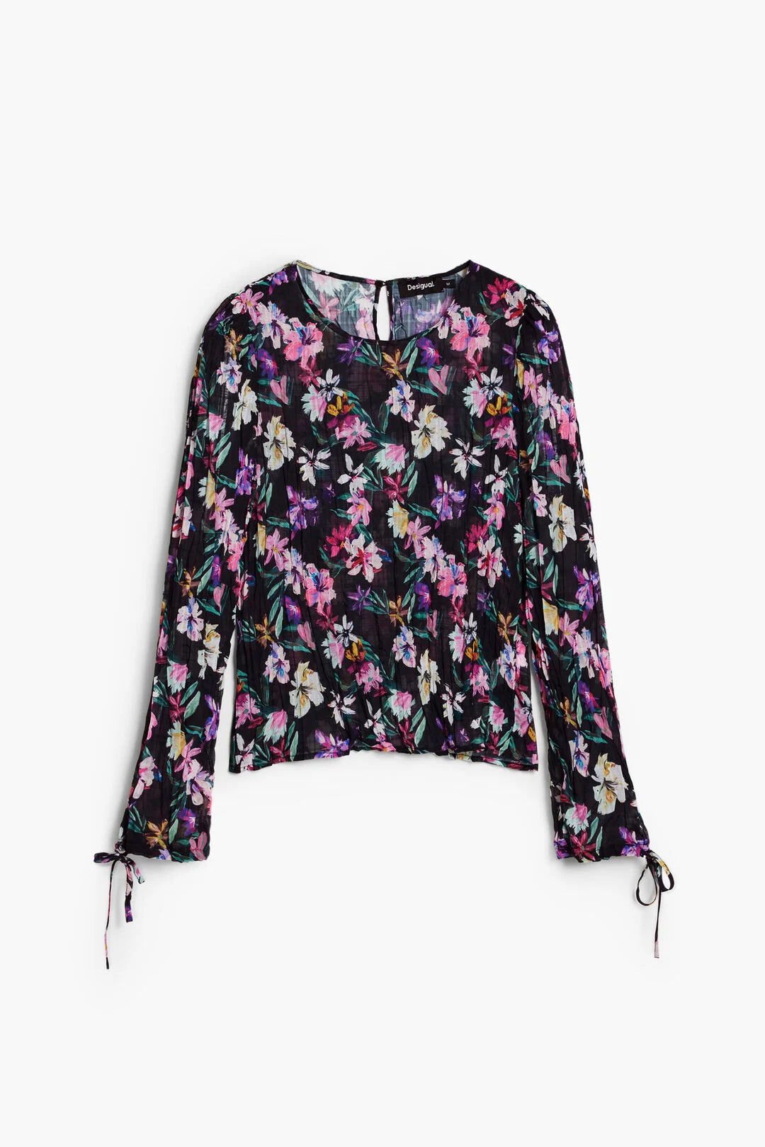 DESIGUAL PLEATED FLORAL BLOUSE