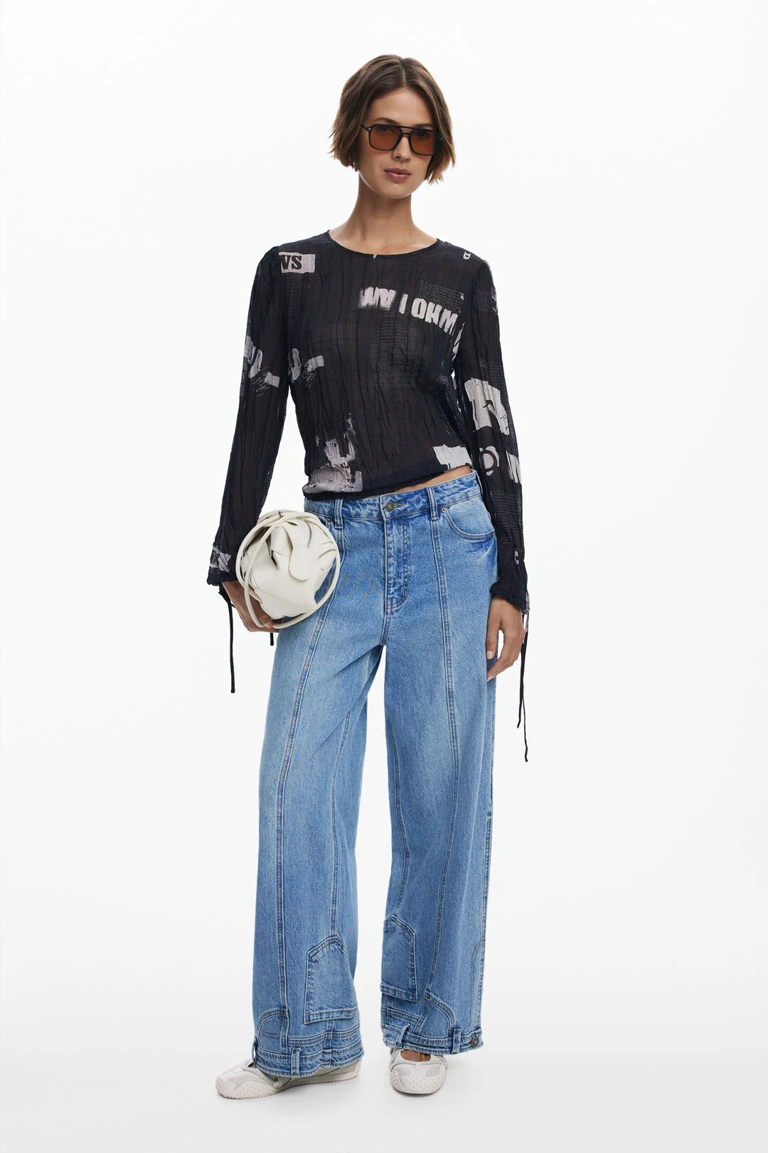 DESIGUAL NEWSPAPER BLOUSE