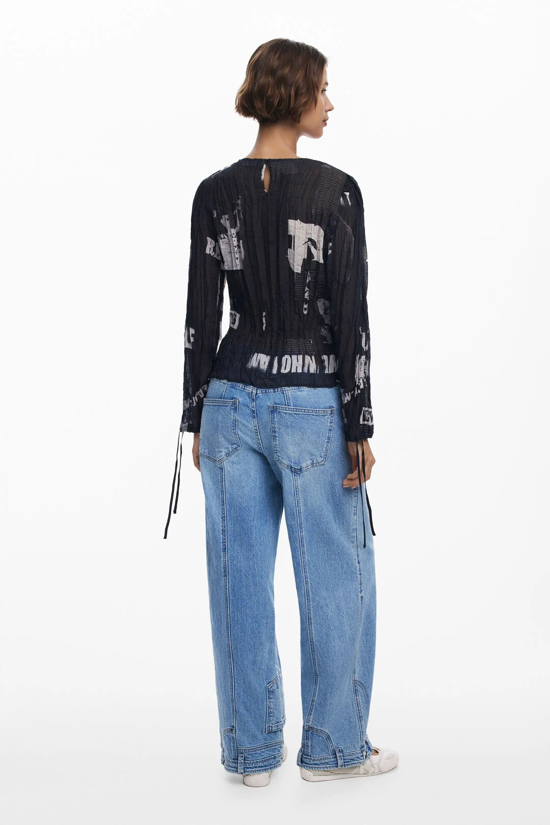 DESIGUAL NEWSPAPER BLOUSE