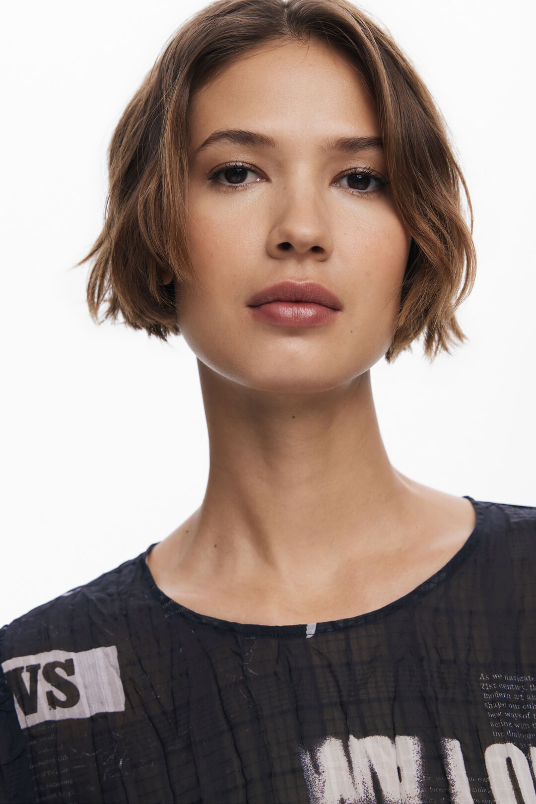 DESIGUAL NEWSPAPER BLOUSE