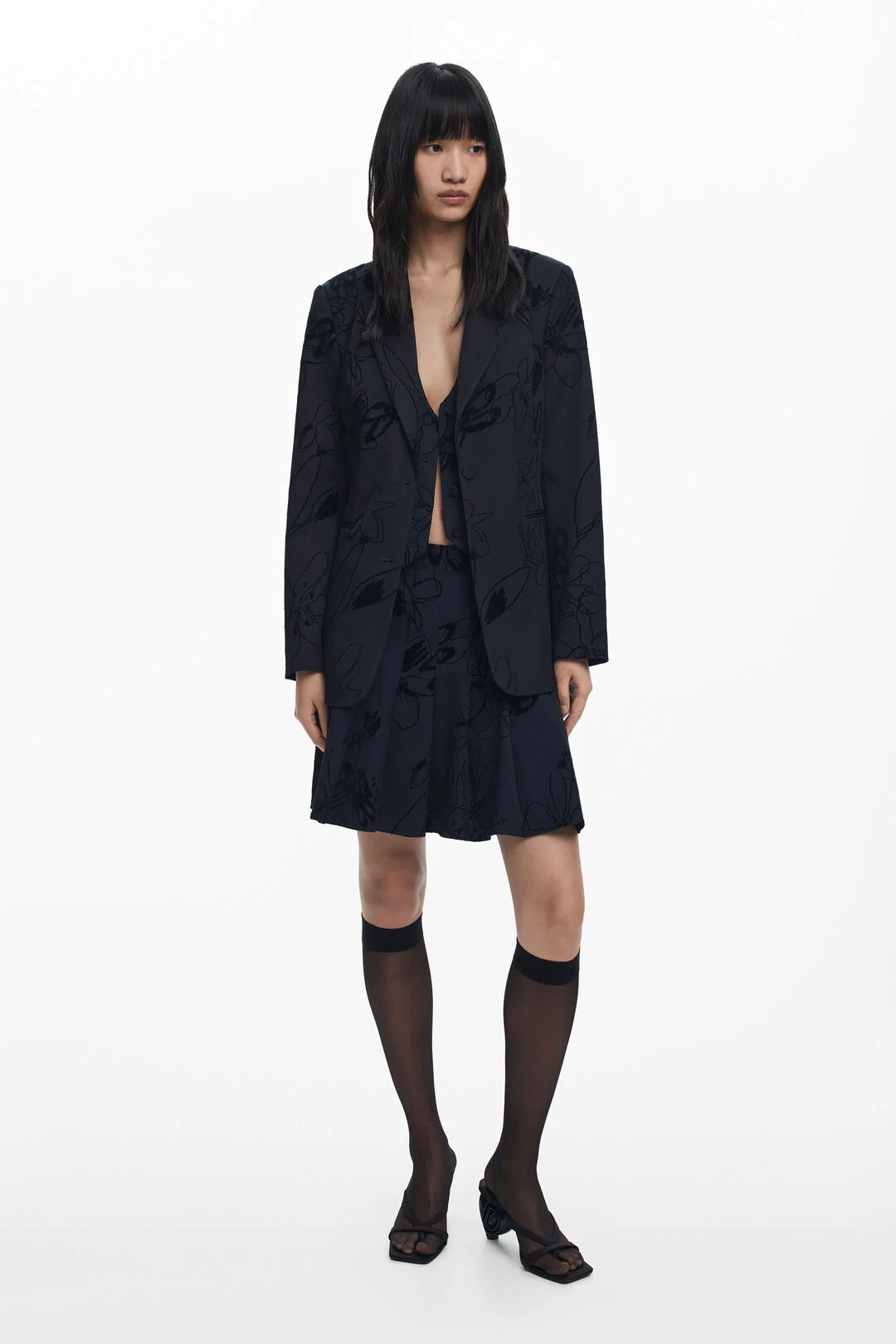 DESIGUAL BLAZER WITH VELVET DETAIL