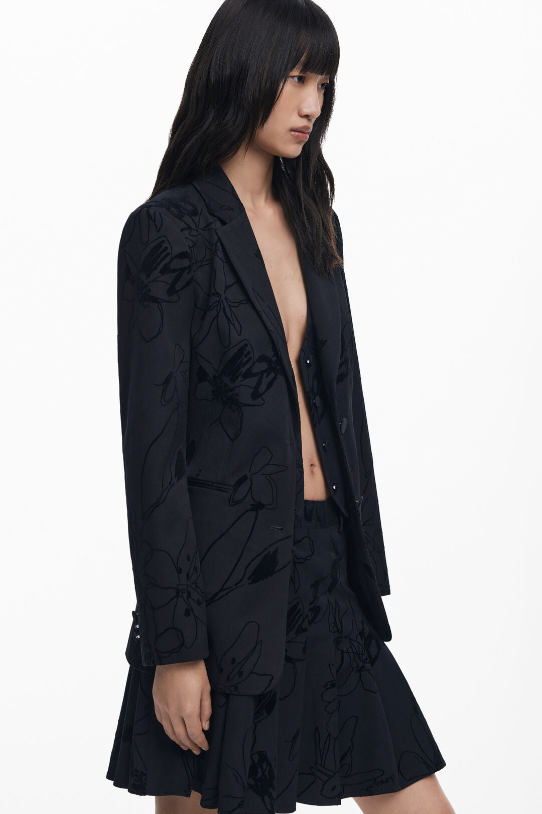 DESIGUAL BLAZER WITH VELVET DETAIL