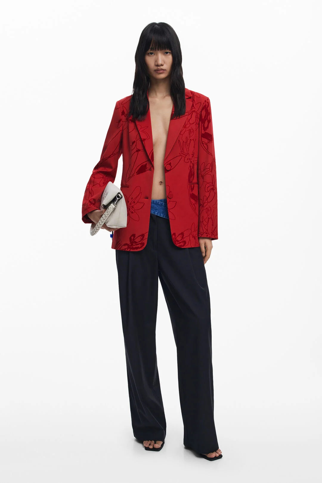 DESIGUAL BLAZER WITH VELVET DETAIL
