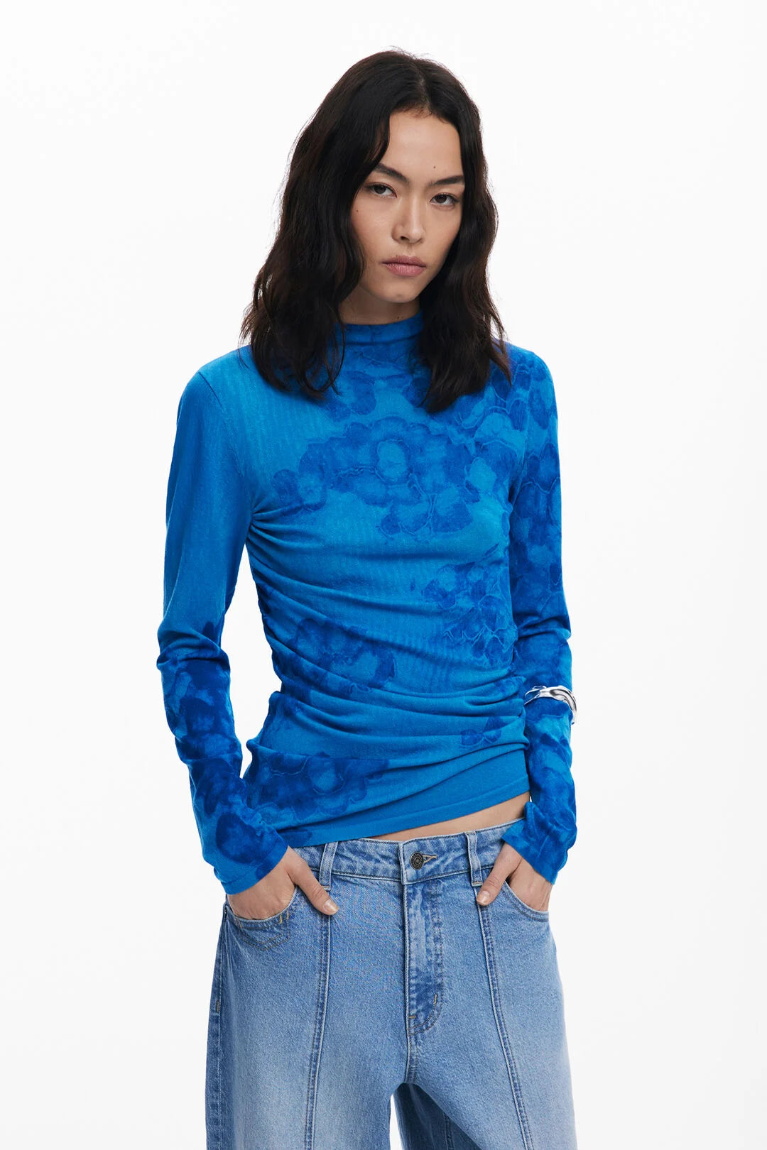 DESIGUAL LONG FINE SWEATER