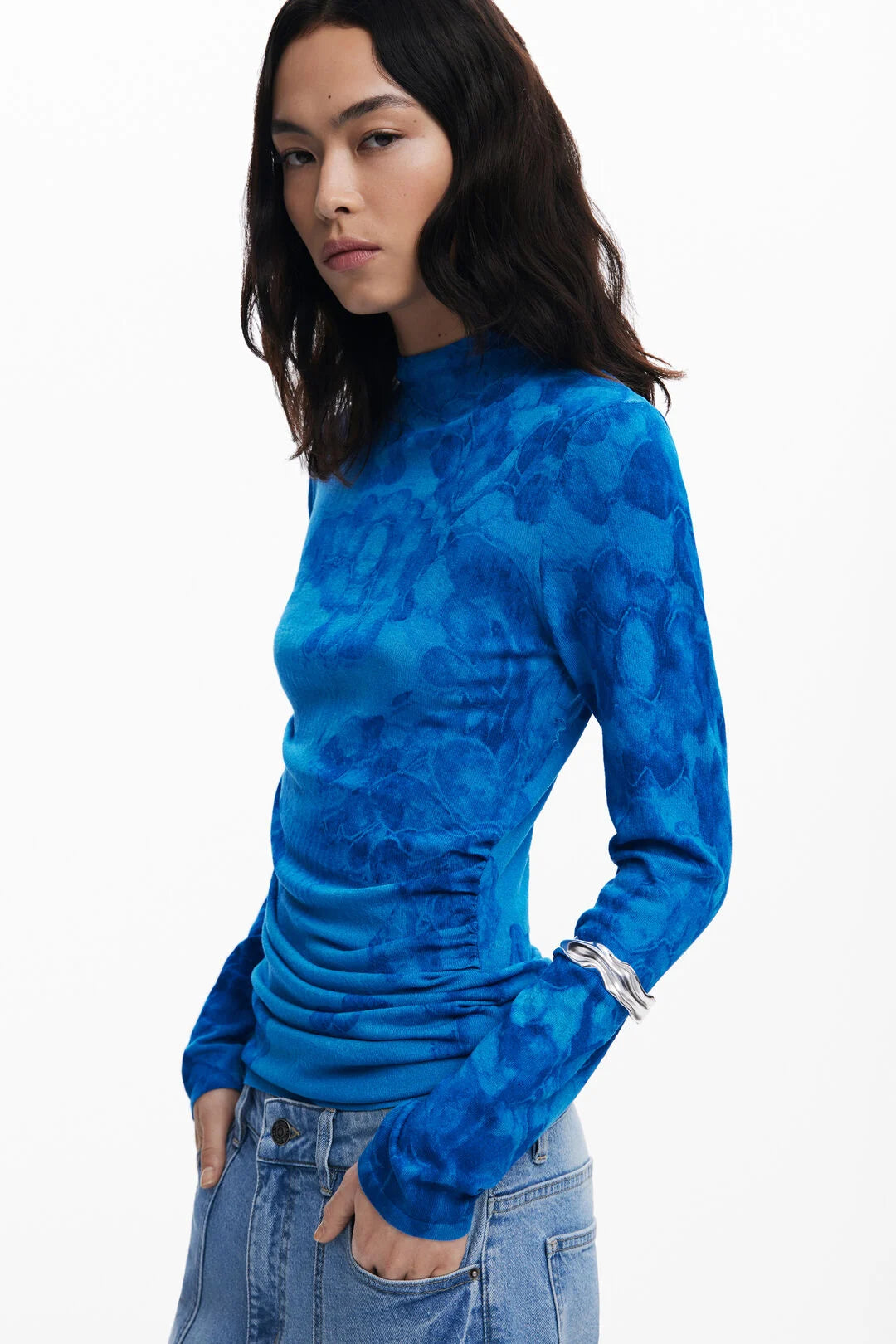 DESIGUAL LONG FINE SWEATER