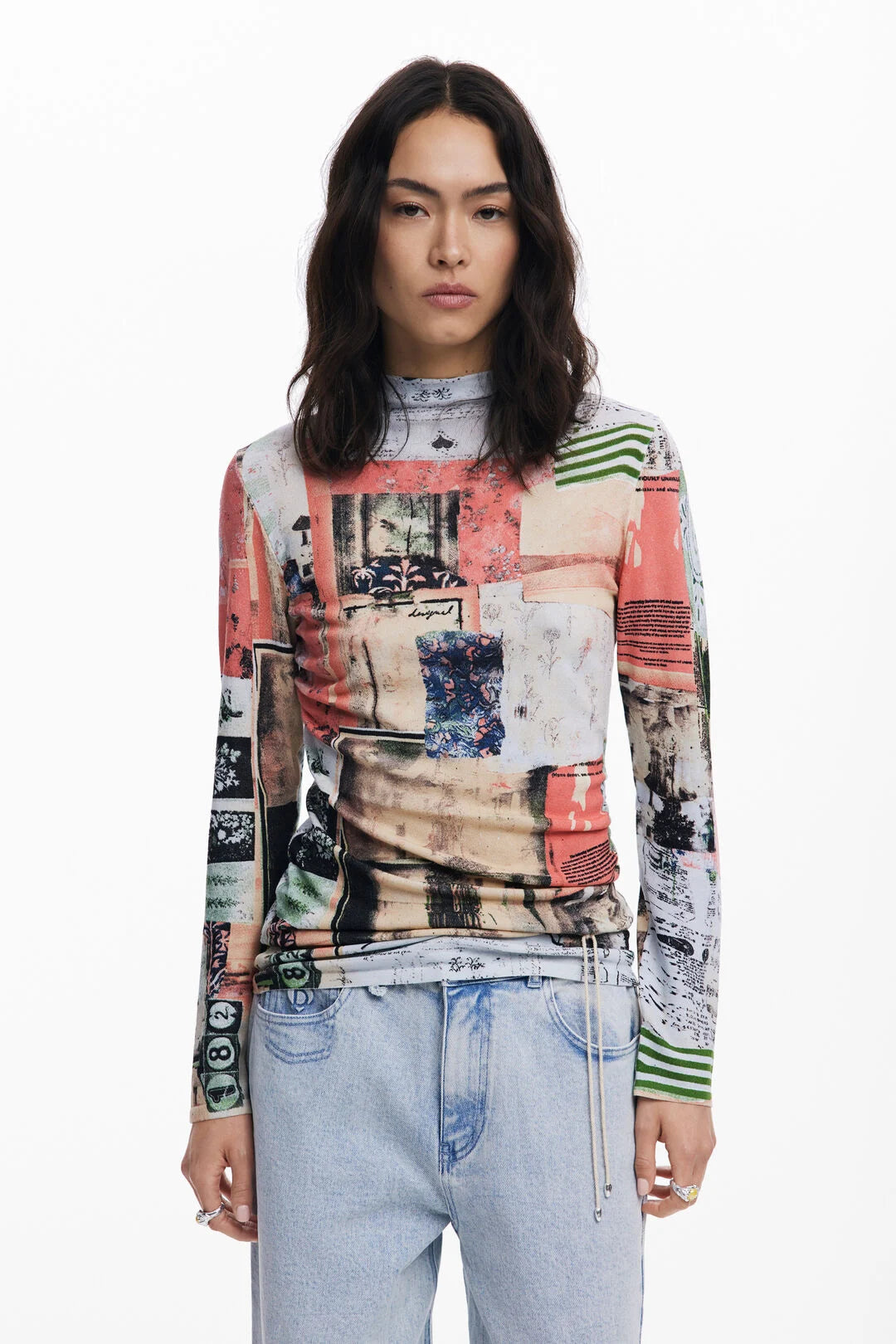 DESIGUAL FINE POSTCARD SWEATER